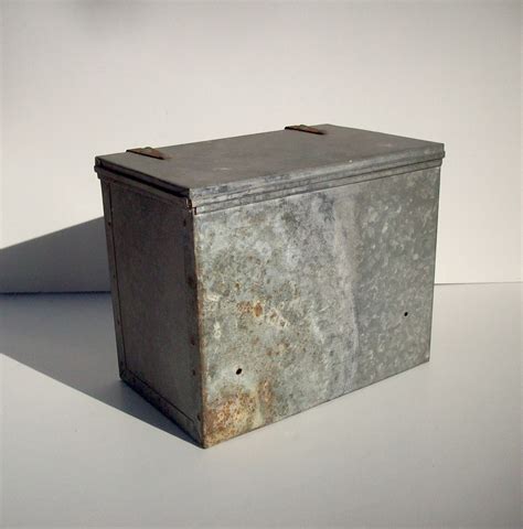 metal box with hinged lid and handle|galvanized boxes with hinged lids.